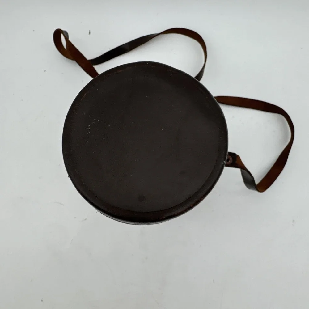 Unbranded Brown Leather Hard Lens Case 3.5 X 7